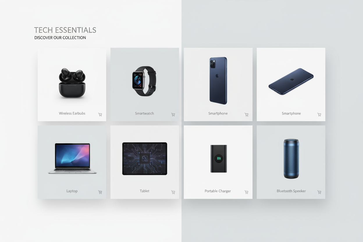 create a template of gadget products