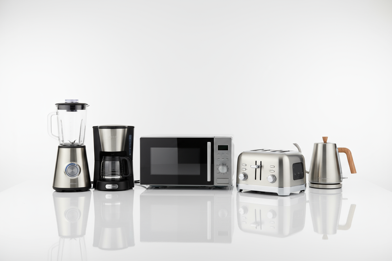 create photo of home appliances real prodcuts